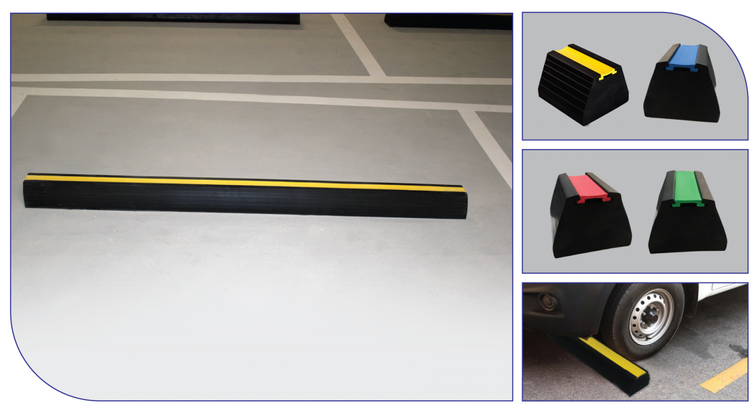 Rubber wheel stop guards for vehicles Rubtech™